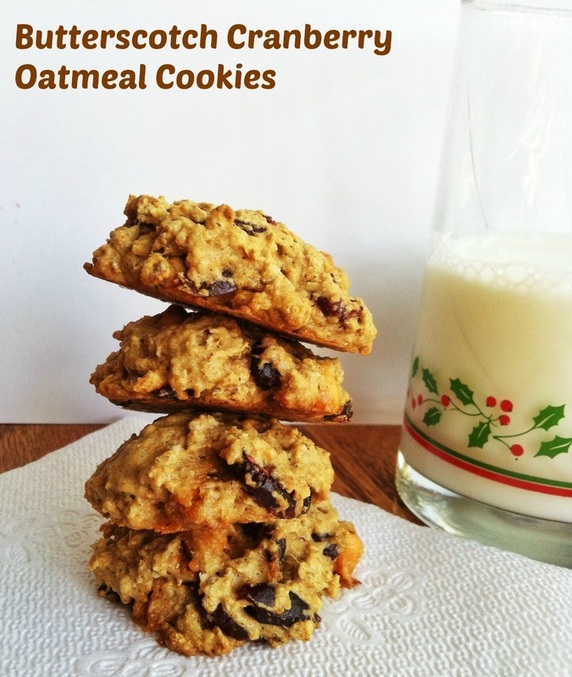 butterscotch cranberry oatmeal cookies, healthy butterscotch oatmeal cookies, healthy cookies christmas, enticing healthy eating, food blogger cookie swap 2014